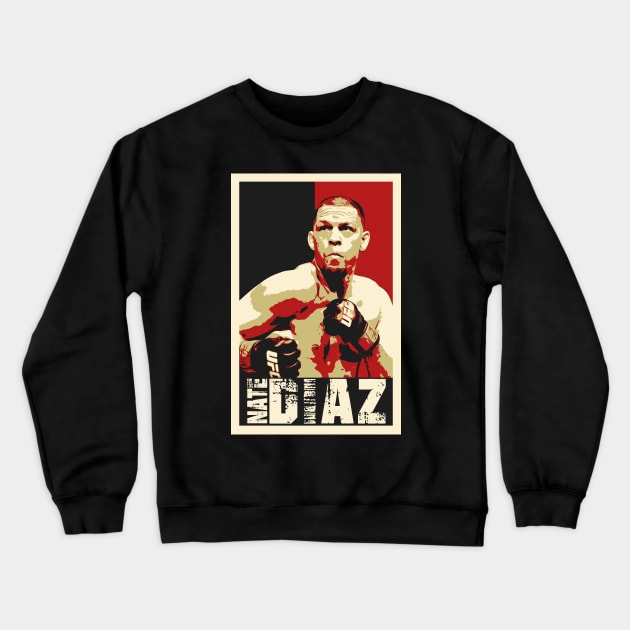 Nate Diaz Pop Art Style Crewneck Sweatshirt by mia_me